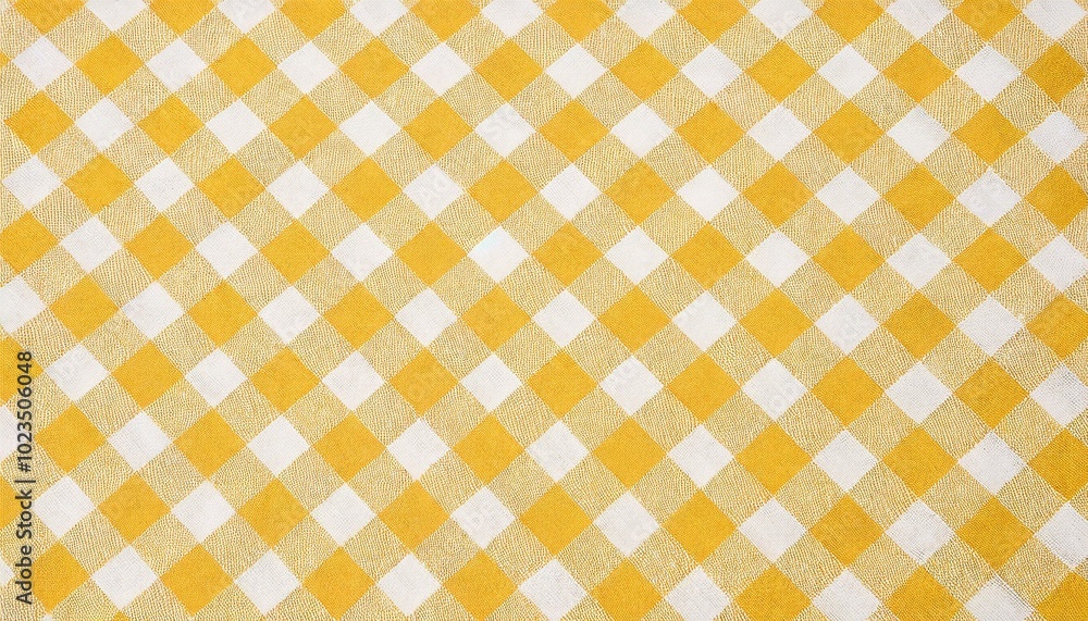 Yellow and white checkered tablecloth texture Yellow and white checkered tablecloth texture