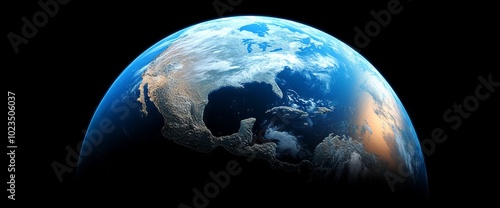 Wallpaper Mural Close-Up View of Earth from Space in Blue Tones Torontodigital.ca