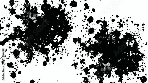 Wallpaper Mural Abstract black ink splatters on a white background, creating a dynamic visual effect. Torontodigital.ca