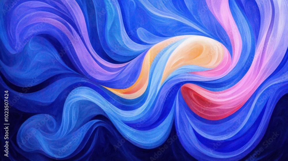 Obraz premium An abstract swirl of vibrant colors blending harmoniously in a fluid, dynamic composition.