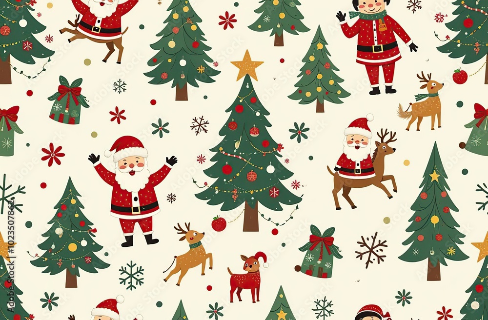 Seamless pattern of Christmas images Seamless pattern of Christmas images