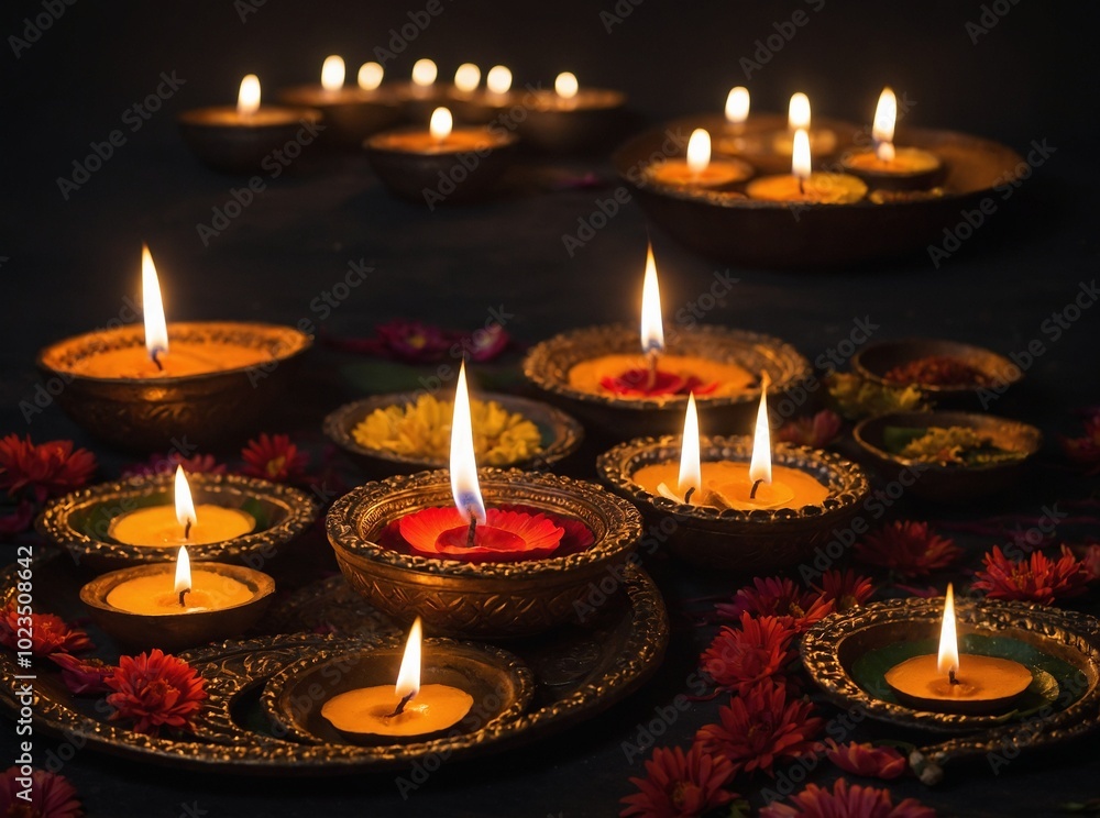 Diwali lights reflect beautifully on water, embodying the festival’s essence of togetherness Diwali lights reflect beautifully on water, embodying the festival’s essence of togetherness