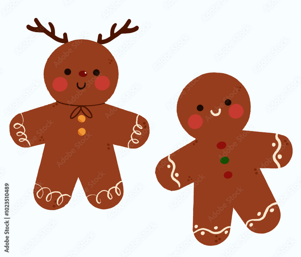 Obraz premium gingerman bread illustration