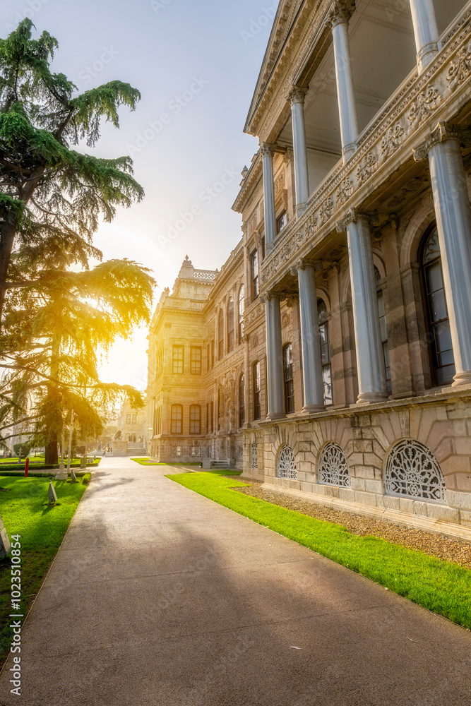 Fototapeta premium Istanbul Turkey Dolmabahce Palace photos taken at sunset with its wonderful texture and architecture