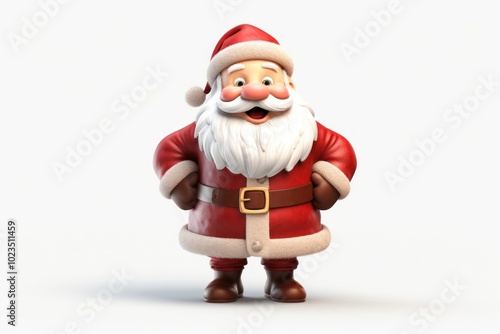 Santa claus figurine cartoon white background.