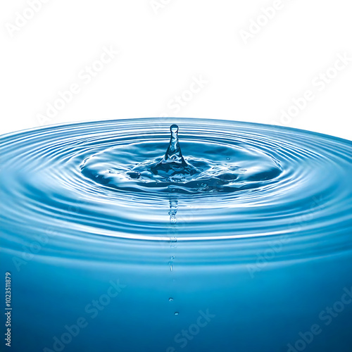 water drop splash ripple effect with transparent/white background, isolated liquid droplet motion closeup macro png