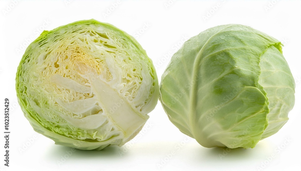 Ripe cabbage isolated on a white background Ripe cabbage isolated on a white background