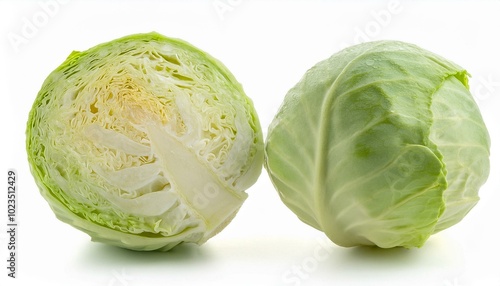 Ripe cabbage isolated on a white background