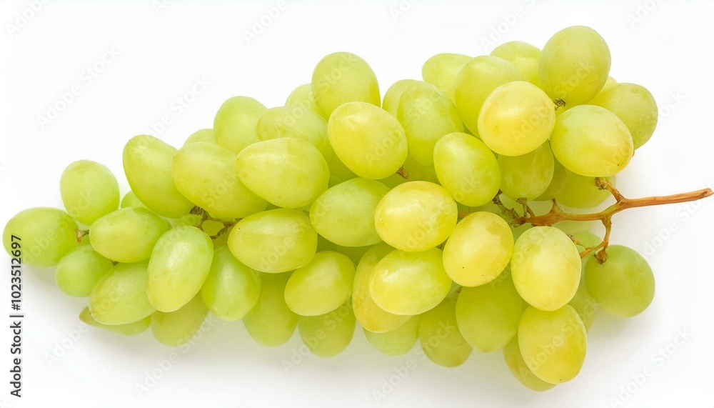 Ripe juicy sweet green grapes bunch isolated on white background Ripe juicy sweet green grapes bunch isolated on white background