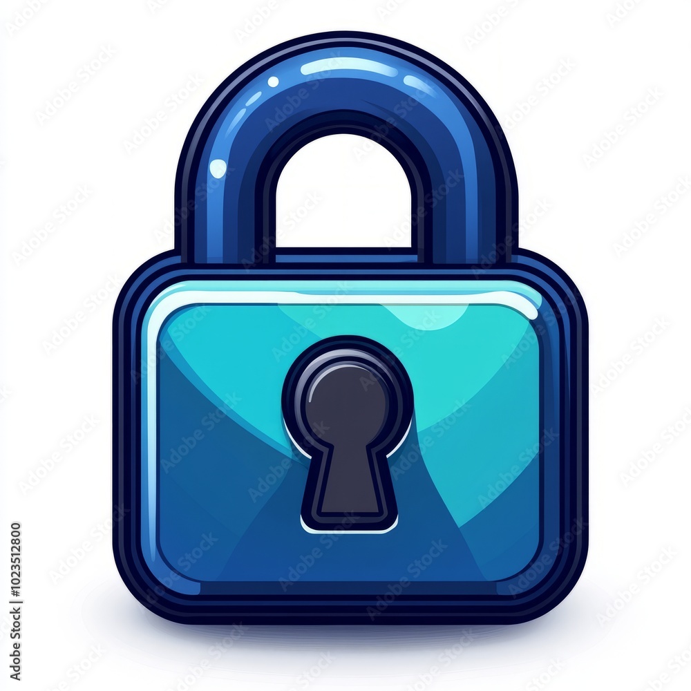 A shiny blue padlock icon representing security and protection. A shiny blue padlock icon representing security and protection.