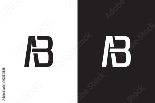 AB letter logo design. AB alphabet logo.