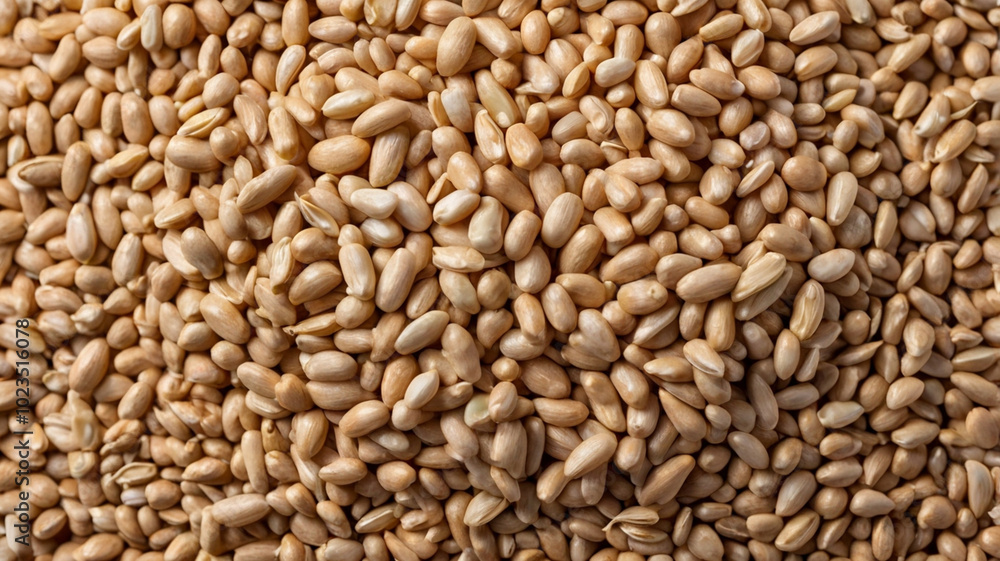 Close-up view of numerous oval seeds, creating a textured surface Close-up view of numerous oval seeds, creating a textured surface