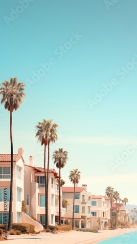 Beach houses tree sky architecture.