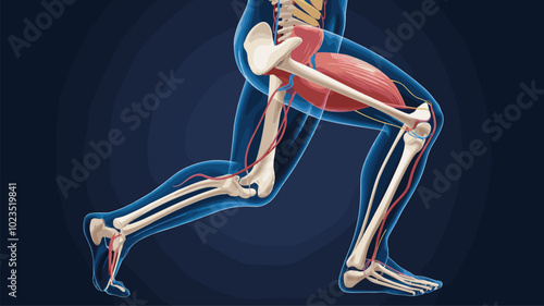 An interactive 3D model allowing for in-depth exploration of the human lower anatomy from various angles.