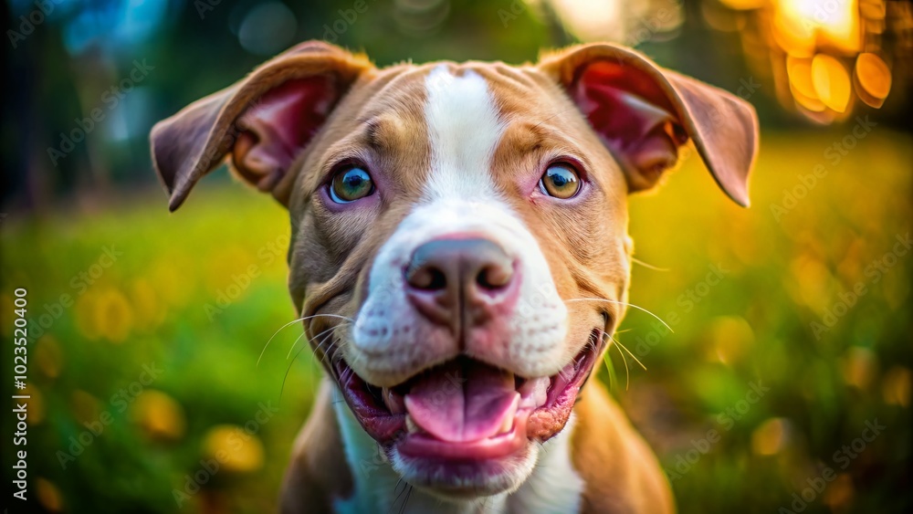 Adorable Pitbull Puppy Face Captured in Close-Up, Showcasing Expressive Features and Playful Spirit of Young Dogs Adorable Pitbull Puppy Face Captured in Close-Up, Showcasing Expressive Features and Playful Spirit of Young Dogs