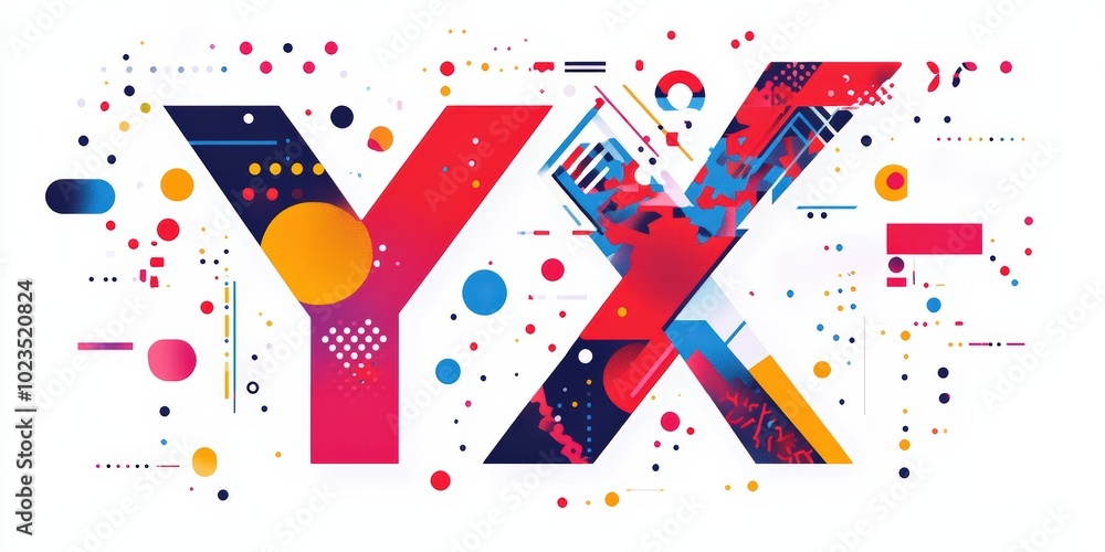 Obraz premium Abstract geometric design with colorful shapes.