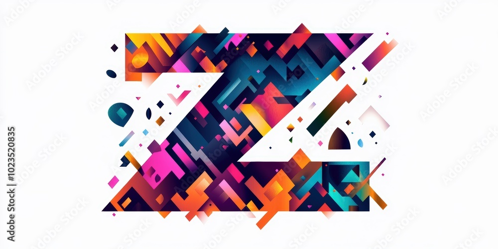 Abstract geometric shapes in vibrant colors. Abstract geometric shapes in vibrant colors.
