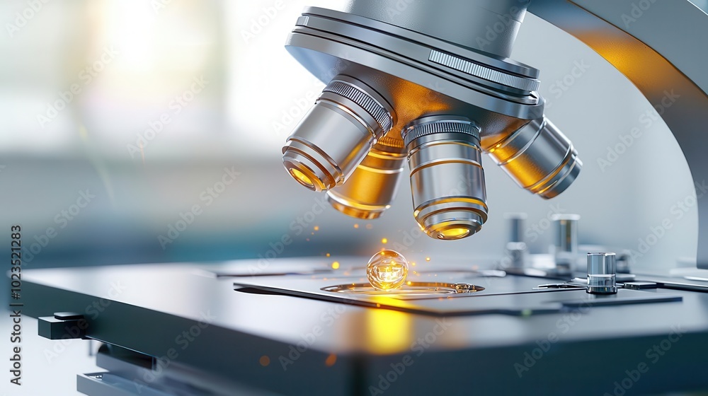 Chemical compounds in solution being tested under a microscope, with digital enhancement effects Chemical compounds in solution being tested under a microscope, with digital enhancement effects