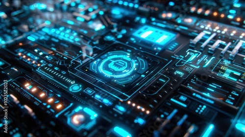 Futuristic Digital Circuit Board Design