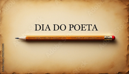 Imagem comemorativa do Dia do Poeta com um pergaminho envelhecido. A cena é clássica e inspiradora, celebrando a arte da poesia.

 photo