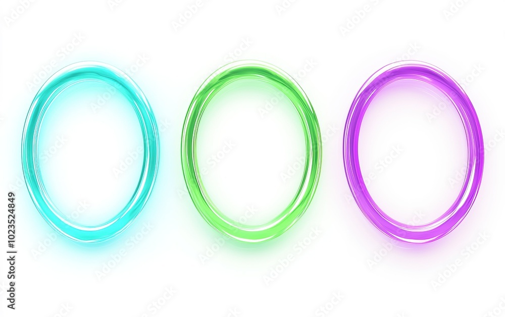 Colorful elastic bands displayed in a row showcasing vibrant shades of blue, green, and purple on a white background Colorful elastic bands displayed in a row showcasing vibrant shades of blue, green, and purple on a white background
