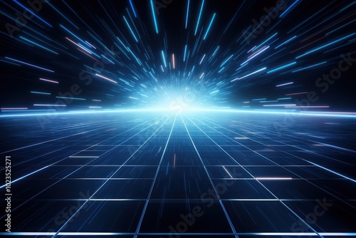 Abstract digital road grid technology floor light illuminated backgrounds. Image by rawpixel.