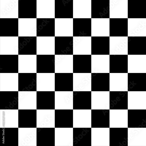 chessboard of 64 squares 8 rows and 8 columns in black and white with a white square at the bottom right photo