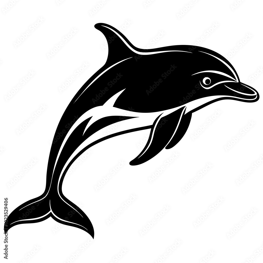 Fototapeta premium dolphin isolated on white background