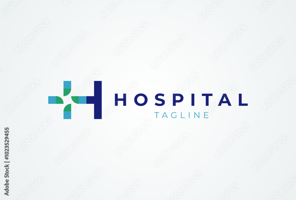 Medical logo. letter H with medical cross combination. cross logo design template element. vector illustration Medical logo. letter H with medical cross combination. cross logo design template element. vector illustration