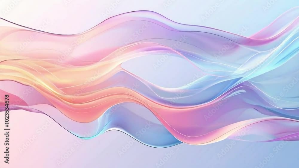 Abstract flowing waves in soft pastel colors creating a serene visual effect. Abstract flowing waves in soft pastel colors creating a serene visual effect.