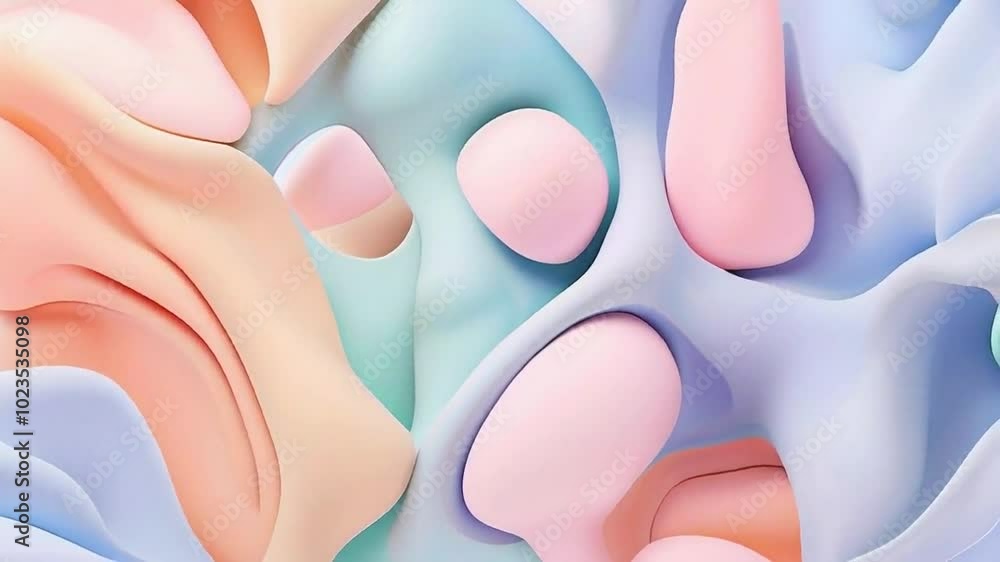 Abstract shapes in soft pastel colors creating a fluid, modern design. Abstract shapes in soft pastel colors creating a fluid, modern design.
