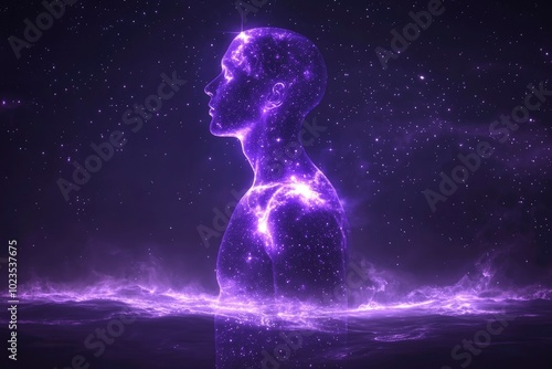 A Human Form Composed of Stars and Nebulae