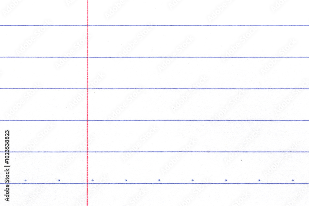 Blank lined paper background, empty white paper.