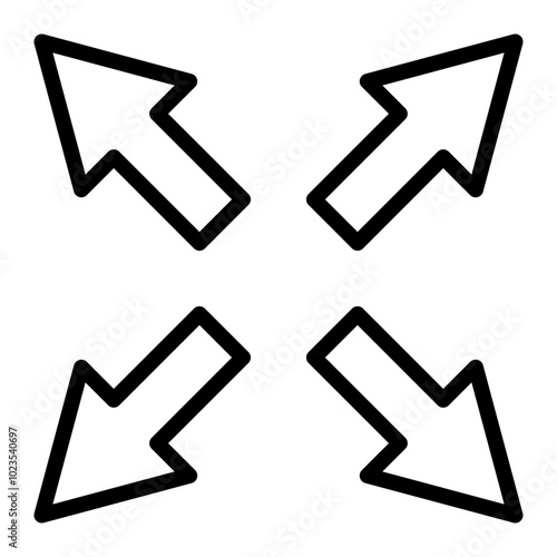 Resizing Vector Line Icon Design