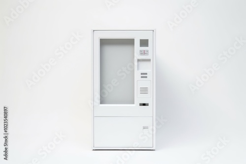 All white vending machine architecture technology protection. photo