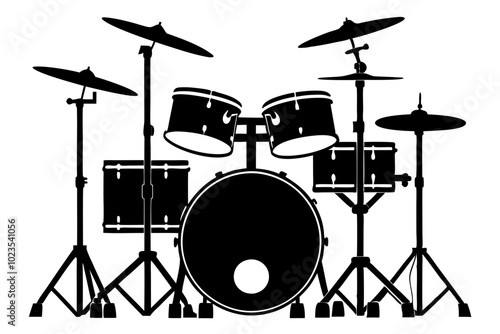 drum kit silhouette vector illustration