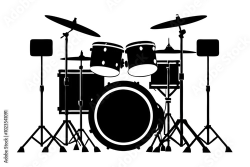 drum kit silhouette vector illustration