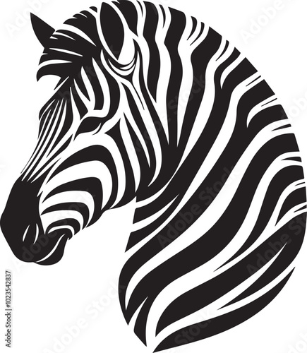 Zebra head silhouette black vector 