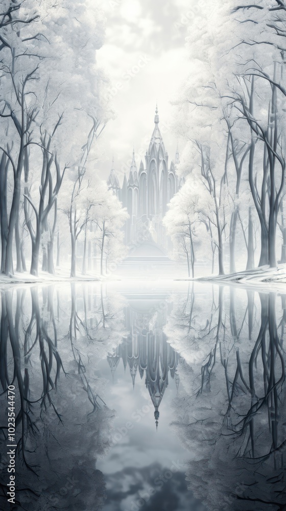 Fototapeta premium Grey tone wallpaper nature architecture reflection building.