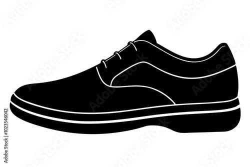 Modern shoe | vector silhouette illustration on white background