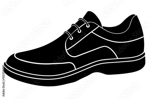 Modern shoe | vector silhouette illustration on white background