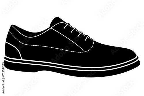 Modern shoe | vector silhouette illustration on white background