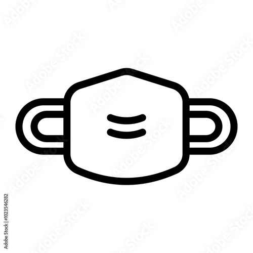 Medical Mask Vector Line Icon Design