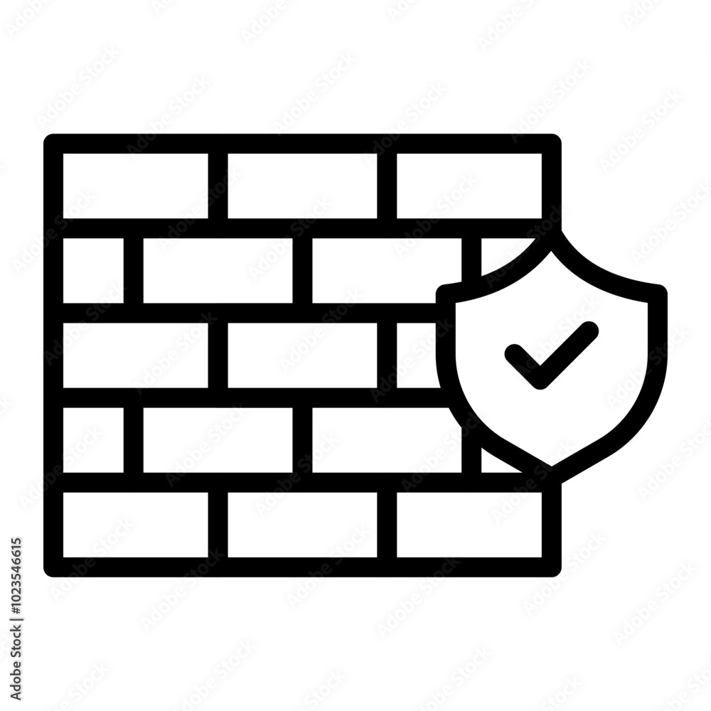 Firewall Vector Line Icon Design Firewall Vector Line Icon Design