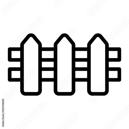 Fence Vector Line Icon Design