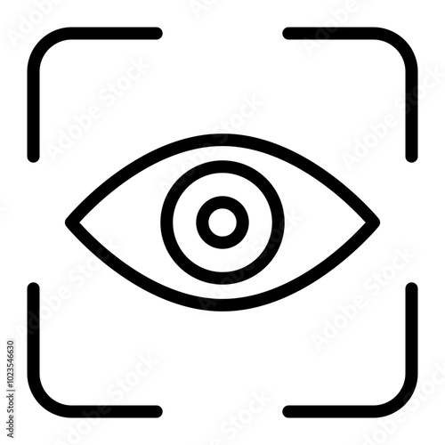 Eye Scanner Vector Line Icon Design
