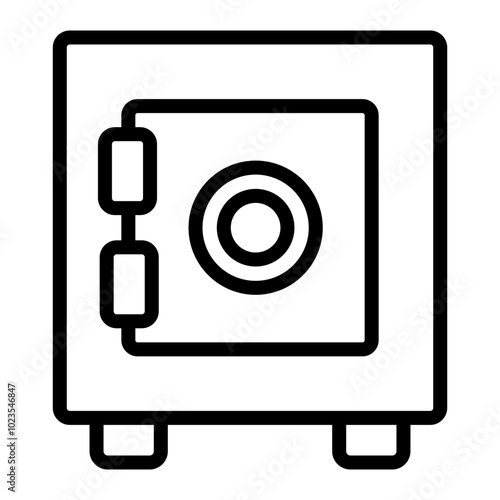 Safe Box Vector Line Icon Design