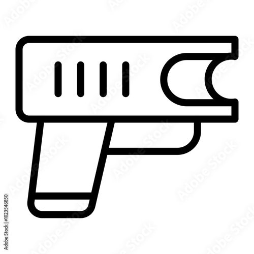 Taser Vector Line Icon Design