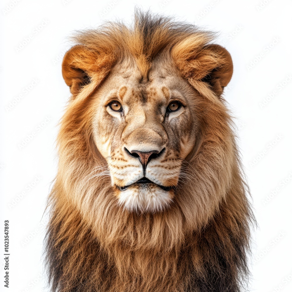 A lion’s face where the lines of the sand dunes flow through its mane, giving the impression that the lion and desert are one. Isolated on white. A lion’s face where the lines of the sand dunes flow through its mane, giving the impression that the lion and desert are one. Isolated on white.