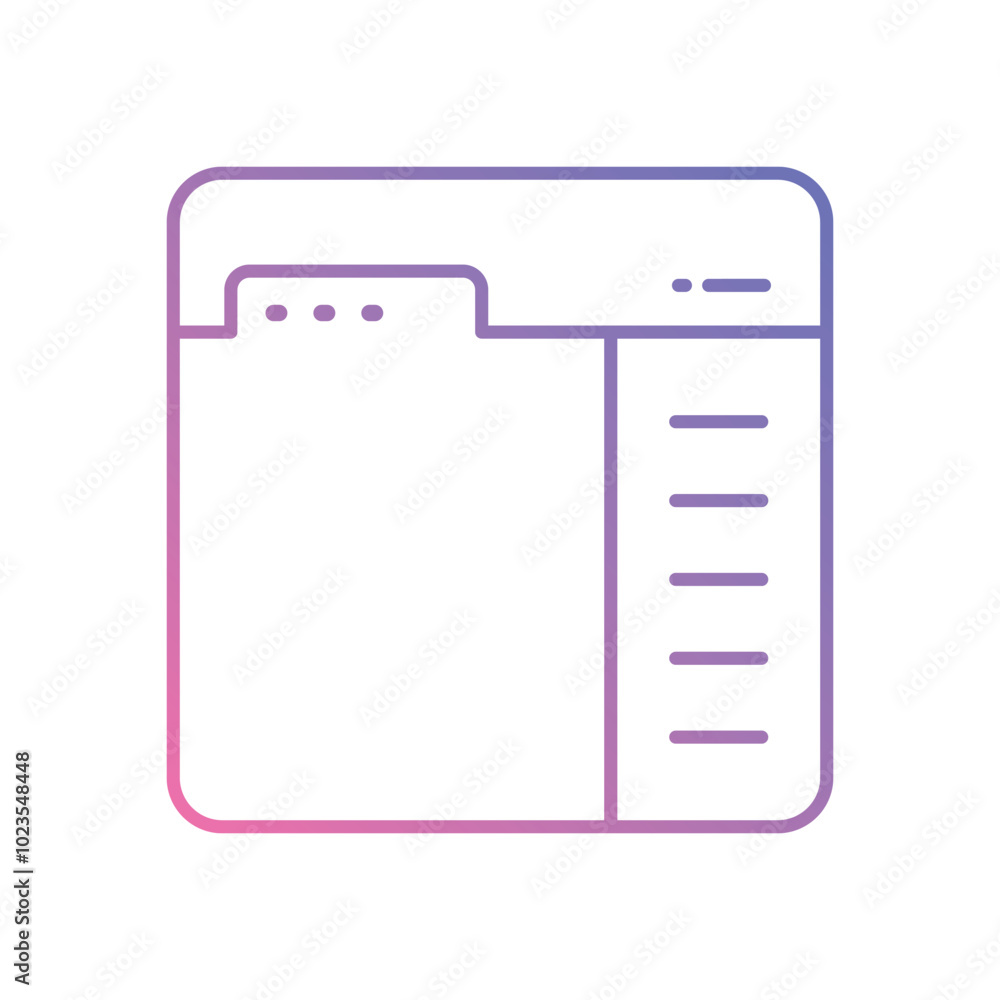 Sidebar vector icon stock illustration Sidebar vector icon stock illustration